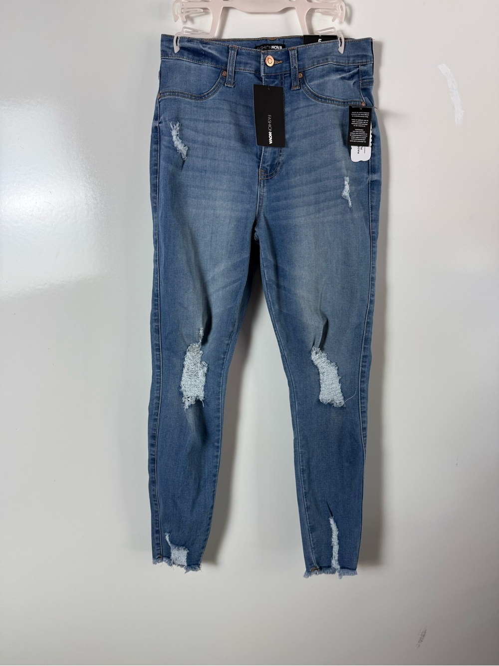 Fashion Nova Kaitlyn Sculpting Skinny Jeans Size 5 Light Wash NWT Y2K Stretch